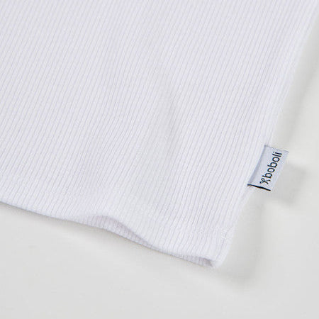 Camiseta niña punto canalé blanca - Boboli