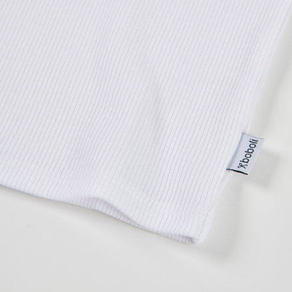 Camiseta niña punto canalé blanca - Boboli