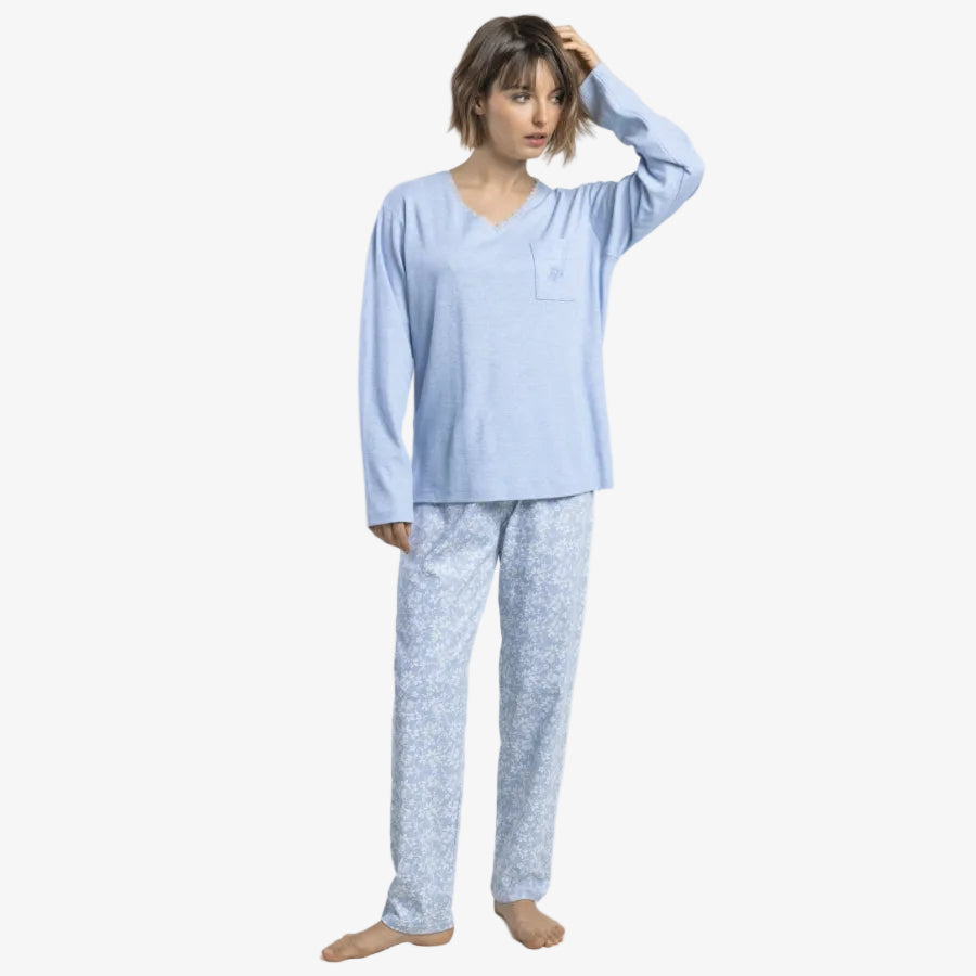 Pijama Mujer Classic Edition Celeste – Admas