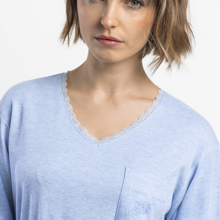 Pijama Mujer Classic Edition Celeste – Admas