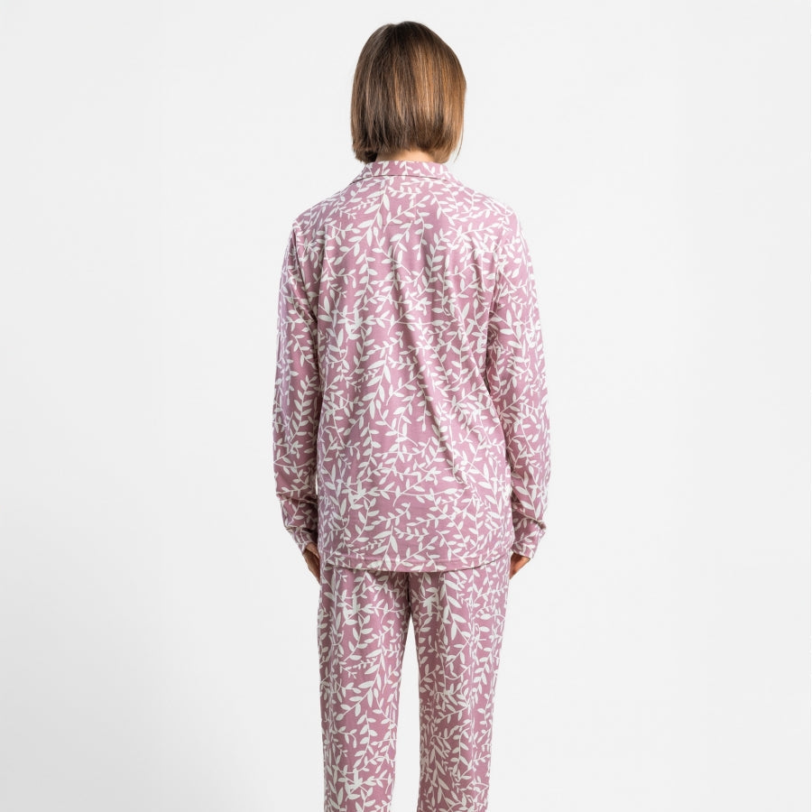Pijama Abierto Mujer Garden Leaves Rosa – Admas