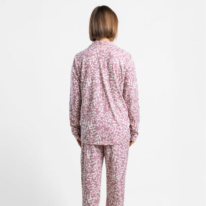 Pijama Abierto Mujer Garden Leaves Rosa – Admas
