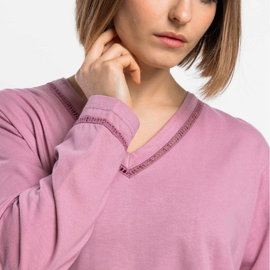 Pijama Mujer Garden Leaves Rosa – Admas