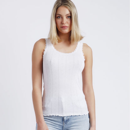Camiseta blanca tirante canalé - Admas
