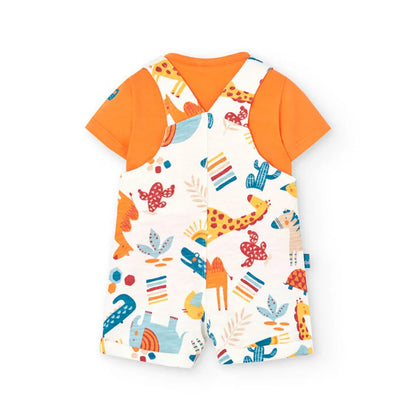 Conjunto peto y camisa animales naranja - Boboli