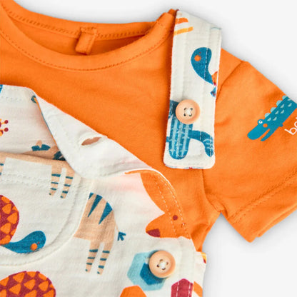 Conjunto peto y camisa animales naranja - Boboli