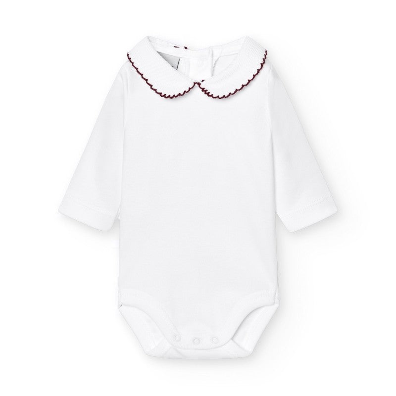 Body unisex cuello polo piqué granate - Babidu
