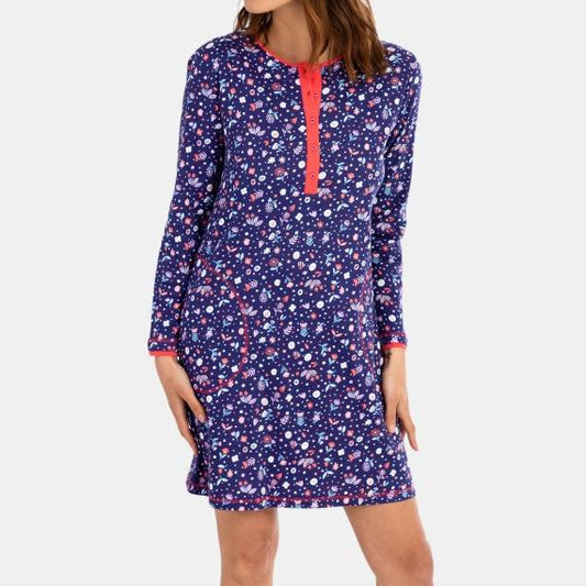 Camisón flores azul Massana