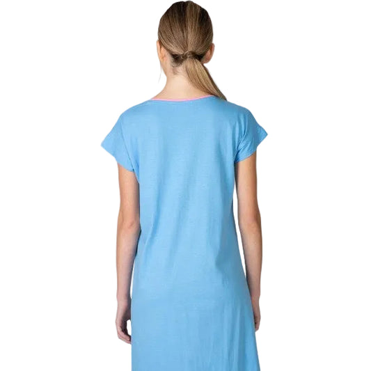 Camisón corto azul abotonado - Massana