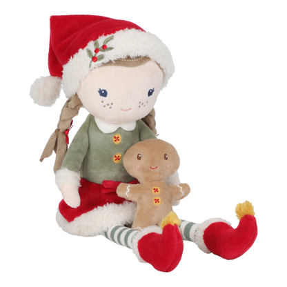 Rosa muñeca blandita Navidad - Little Dutch