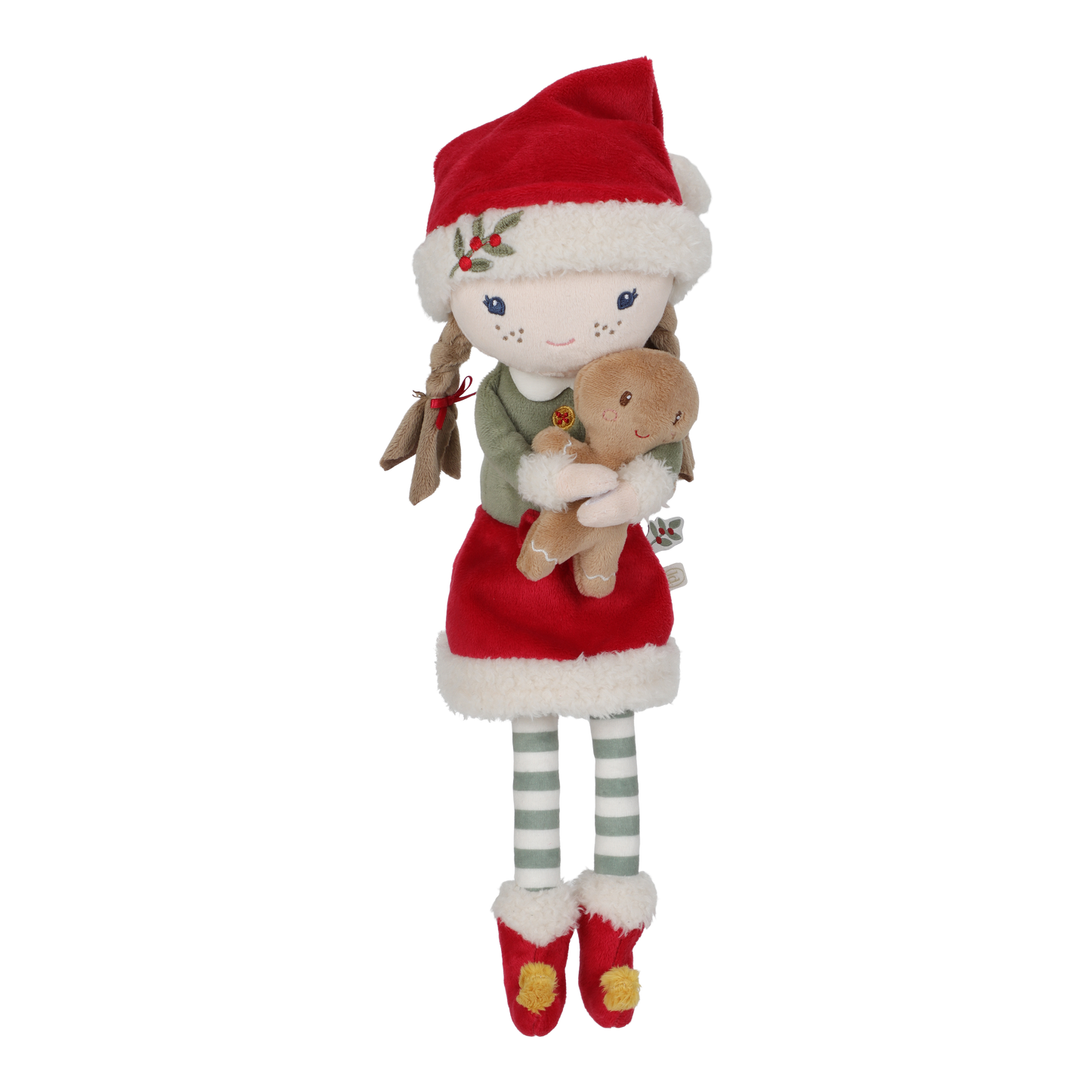 Rosa muñeca blandita Navidad - Little Dutch