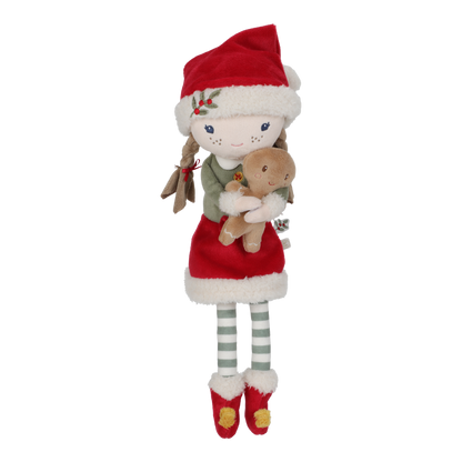 Rosa muñeca blandita Navidad - Little Dutch