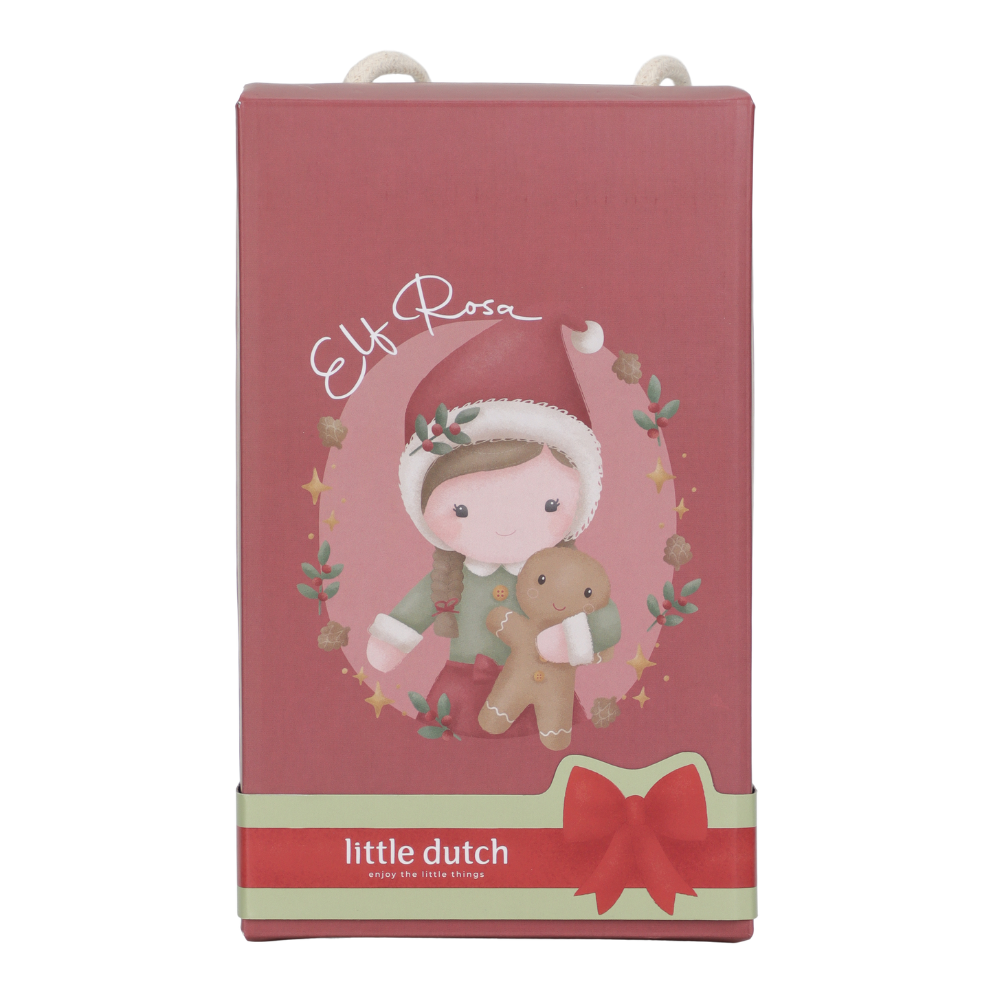 Rosa muñeca blandita Navidad - Little Dutch