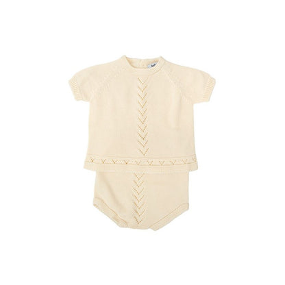 Conjunto ranita tricotosa crudo Viento - Bsbidu