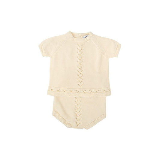 Conjunto ranita tricotosa crudo Viento - Bsbidu
