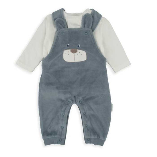 Conjunto peto felpa azul oso - BabyBol