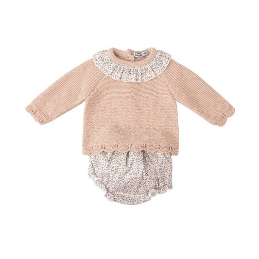 Conjunto punto bebé cuello volante Escarcha - Babidu