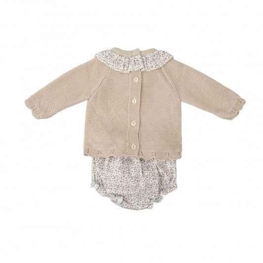 Conjunto punto bebé cuello volante Escarcha - Babidu