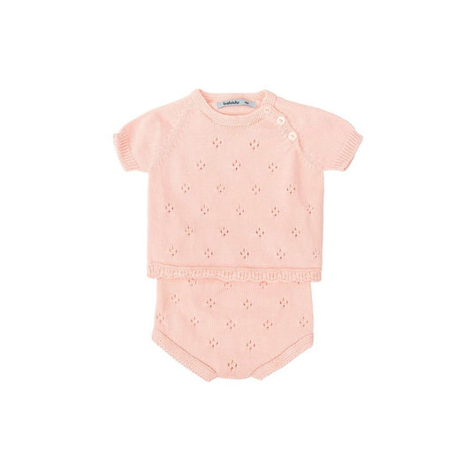 Conjunto ranita tricotosa rosa Primavera - Bsbidu