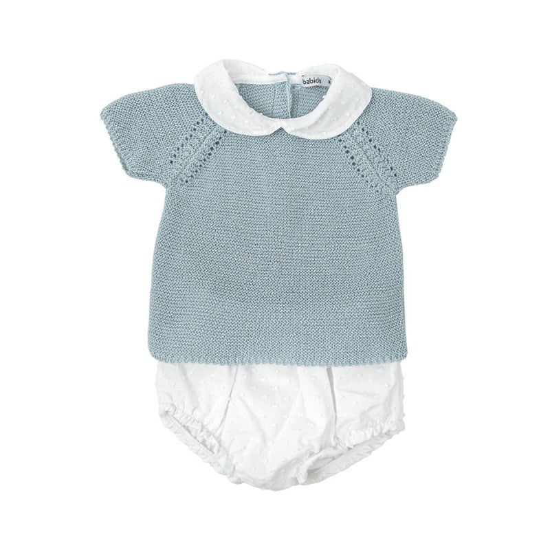 Conjunto ranita cuello bebé celeste Amanecer - Babidu