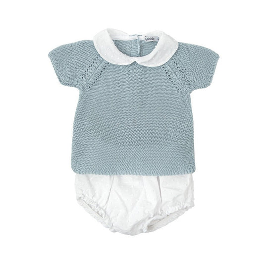 Conjunto ranita cuello bebé celeste Amanecer - Babidu