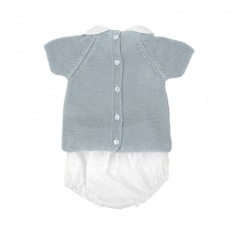 Conjunto ranita cuello bebé celeste Amanecer - Babidu