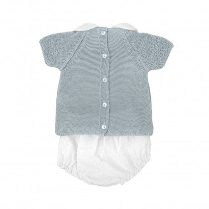 Conjunto ranita cuello bebé celeste Amanecer - Babidu