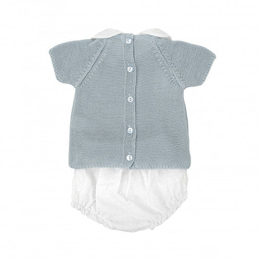 Conjunto ranita cuello bebé celeste Amanecer - Babidu