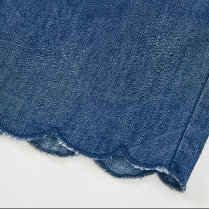 Bermudas denim de niña detalles ondas - Boboli