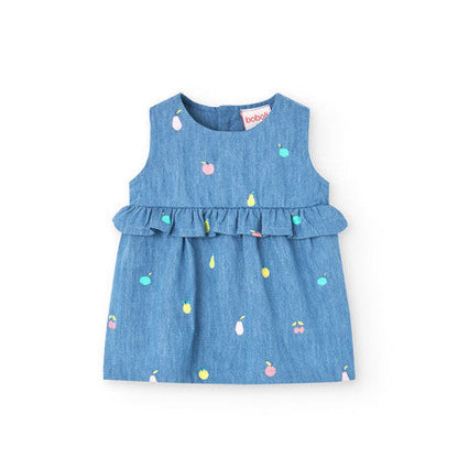 Vestido punto denim estampado frutitas Boboli