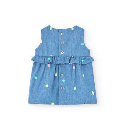 Vestido punto denim estampado frutitas Boboli