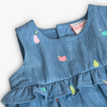 Vestido punto denim estampado frutitas Boboli