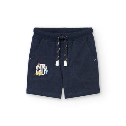 Bermuda felpa básica niño azul marina - Boboli