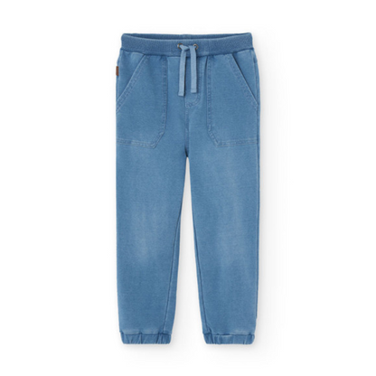 Pantalón felpa denim niño bleach - Boboli