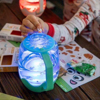 Set jarra de luz y 2 accesorios sensoriales zoo - GloPals