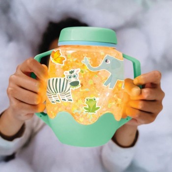 Set jarra de luz y 2 accesorios sensoriales zoo - GloPals