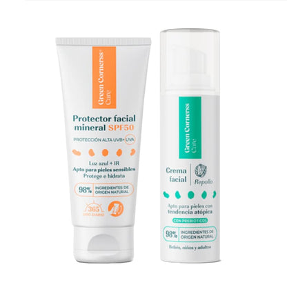 Pack Protector Facial + Crema Facial al 50% - Green Cornerss