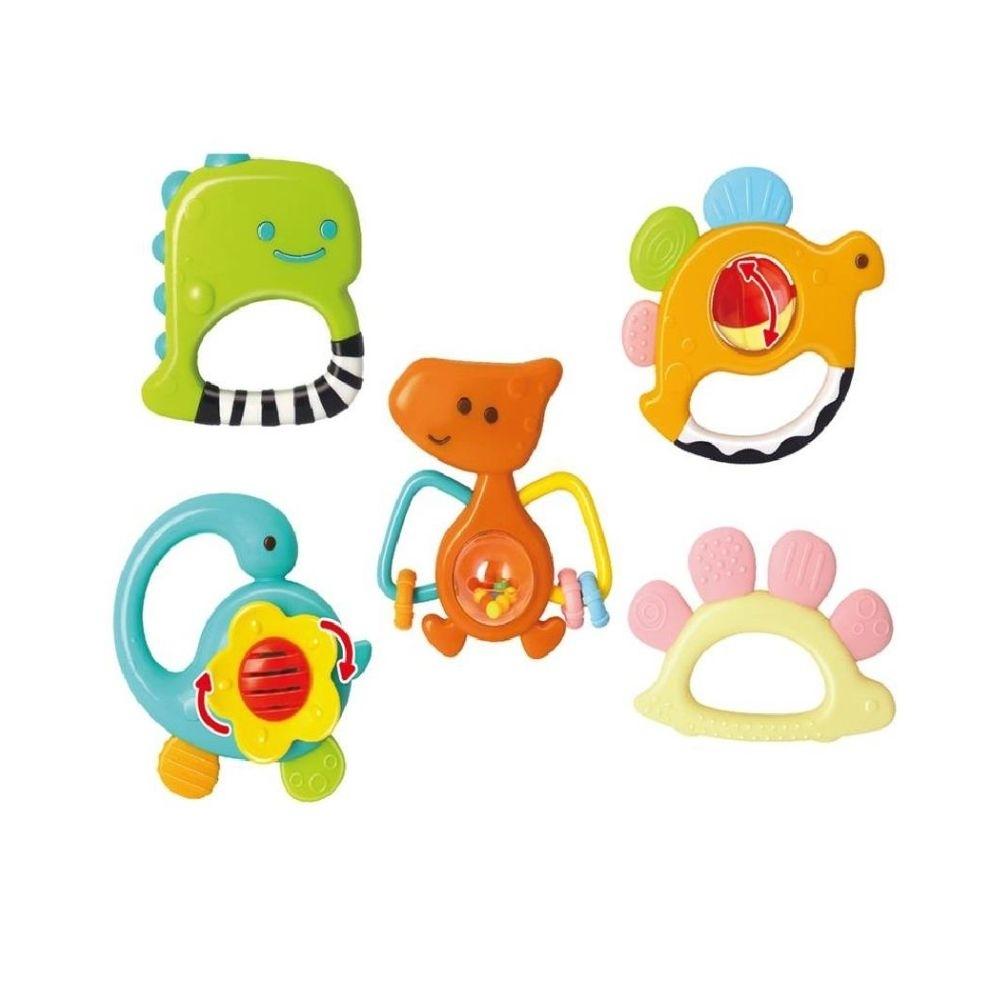 Set de 5 Sonajeros/Mordedores Dinosaurios - Hola