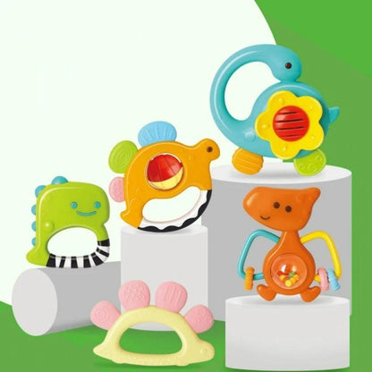 Set de 5 Sonajeros/Mordedores Dinosaurios - Hola