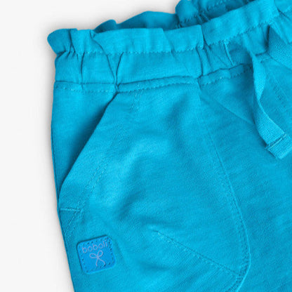 Bermuda algodón fruncida azul Boboli