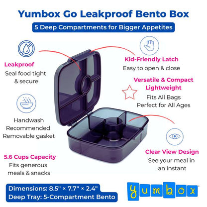 Caja almuerzo G0 5C Berlin Gris - Yumbox