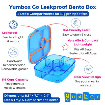 Caja almuerzo G0 5C Miami Blue - Yumbox