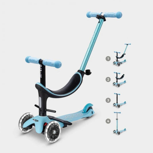 Patinete Mini 4en1 Deluxe Led azul - Micro