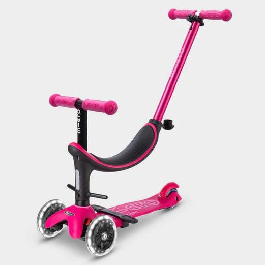 Patinete Mini 4en1 Deluxe Led rosa - Micro