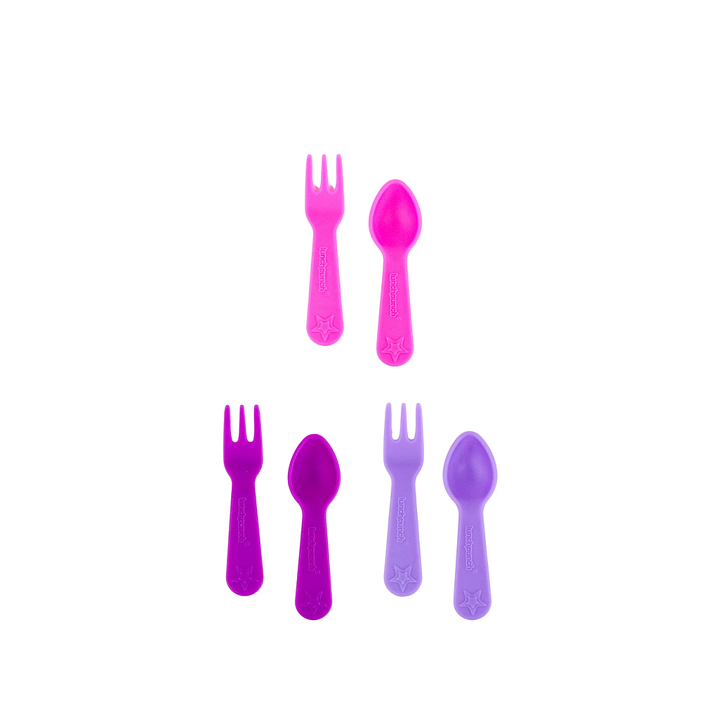 Set Mini Tenedor y Cuchara Blush - Lunch Punch