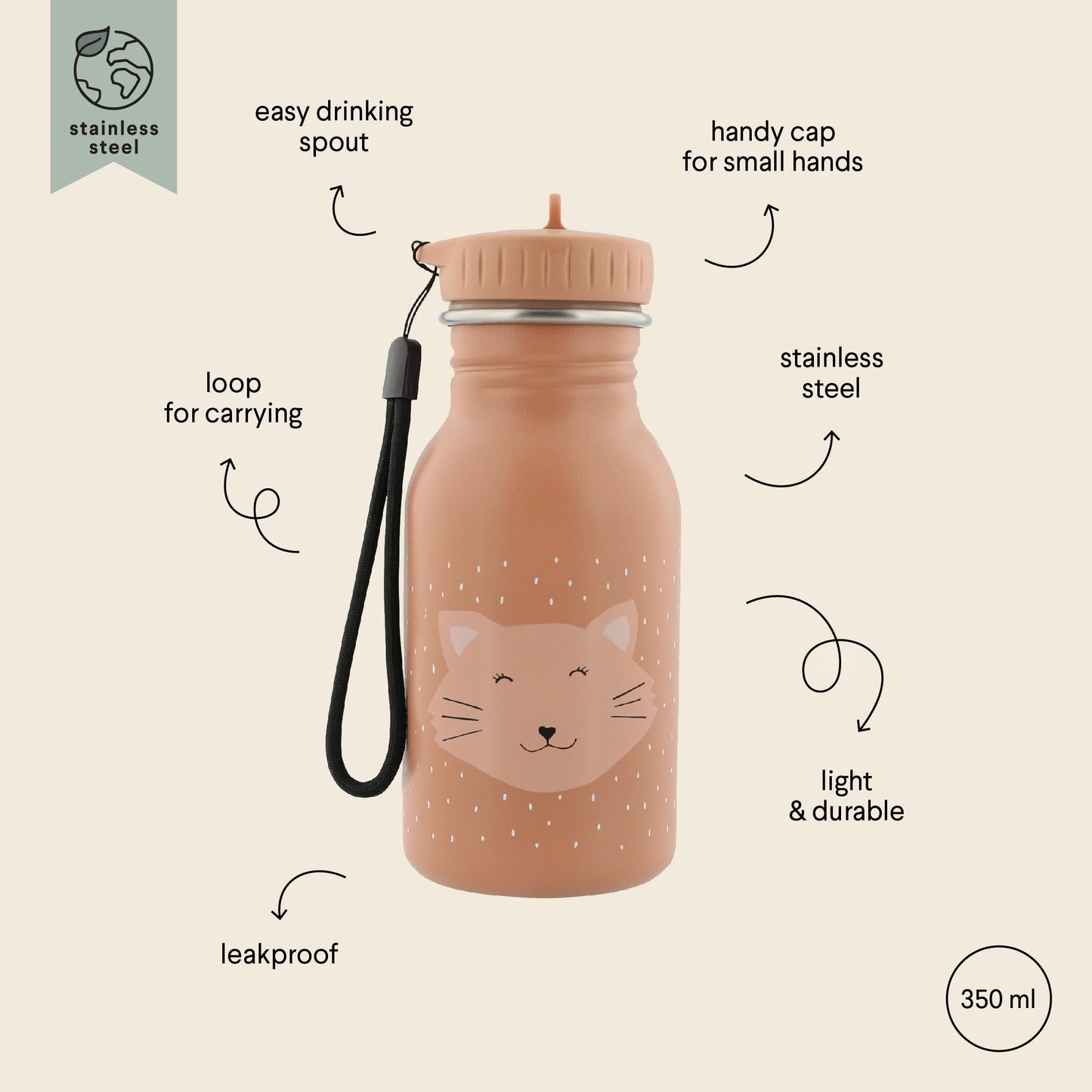 Botella isotérmica 350ml Mrs.Cat - Trixie