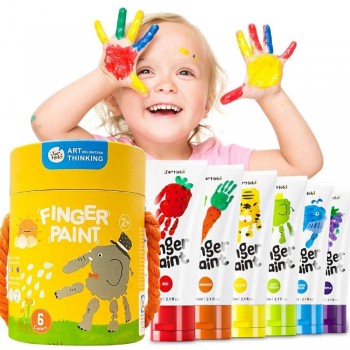 Bote con 6 pinturas de dedos - Jarmelo