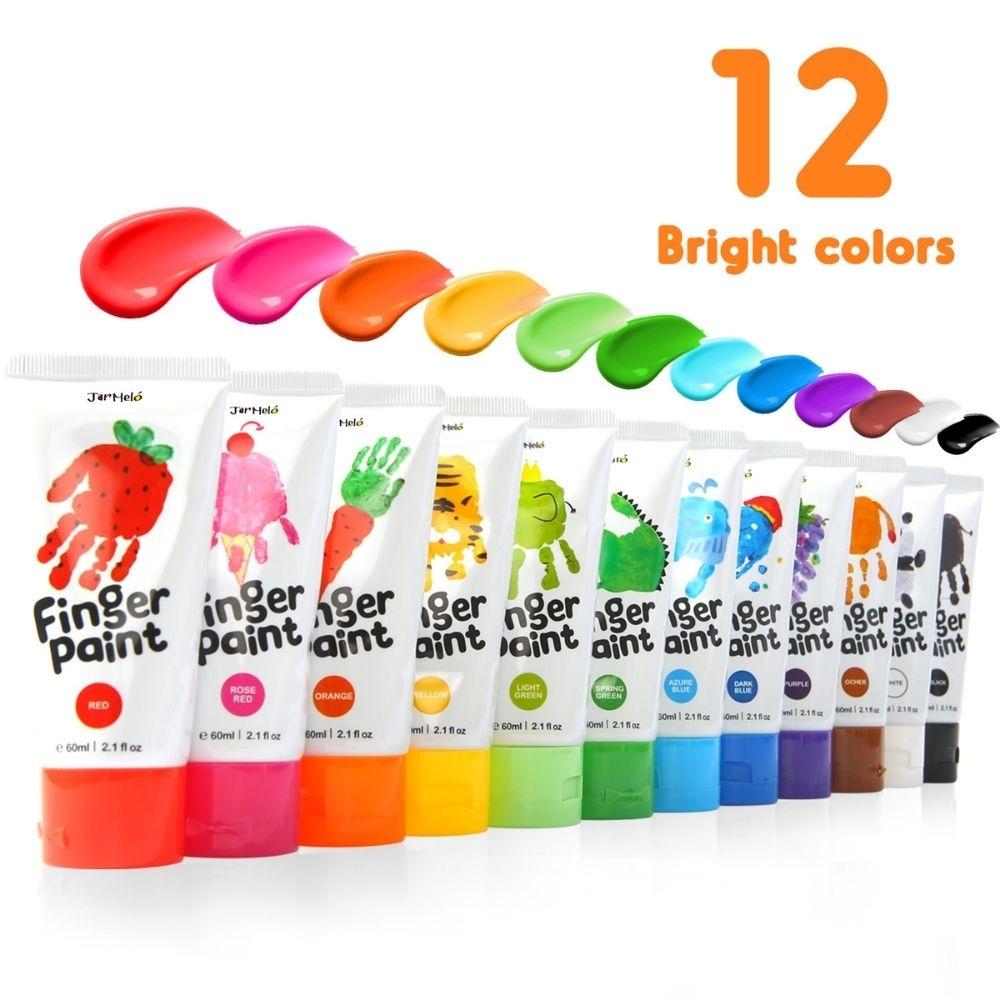 Bote con 12 pinturas de dedos - Jarmelo