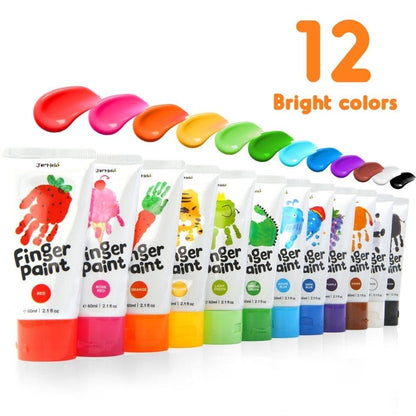 Bote con 12 pinturas de dedos - Jarmelo