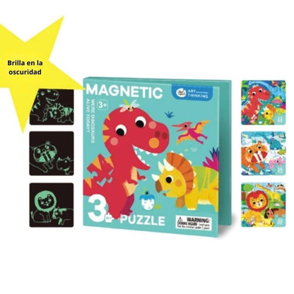 Puzzle magnético 3 en 1 Dinos - Jarmelo